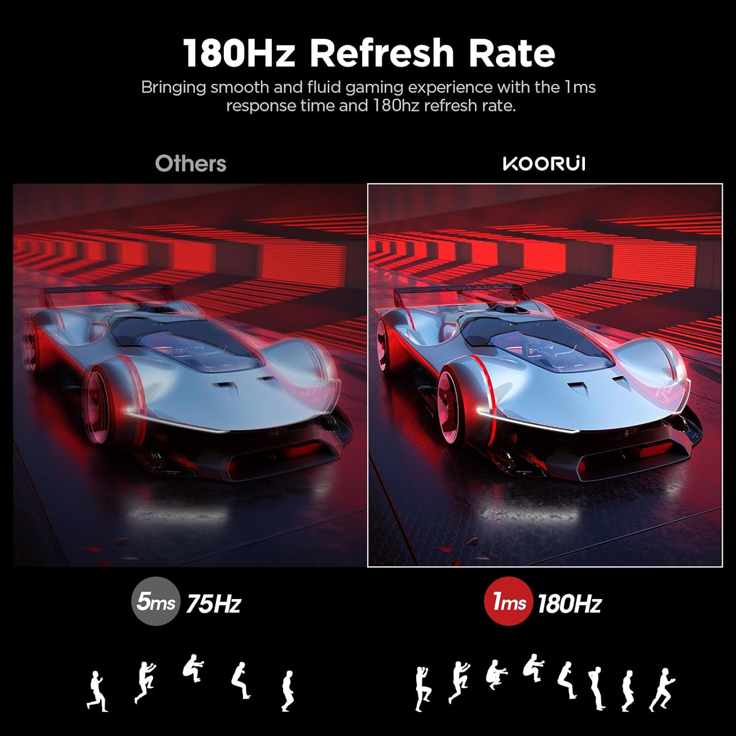 Moniteur de jeu KOORUI 25E3A 24,5 pouces VA FHD 180 Hz