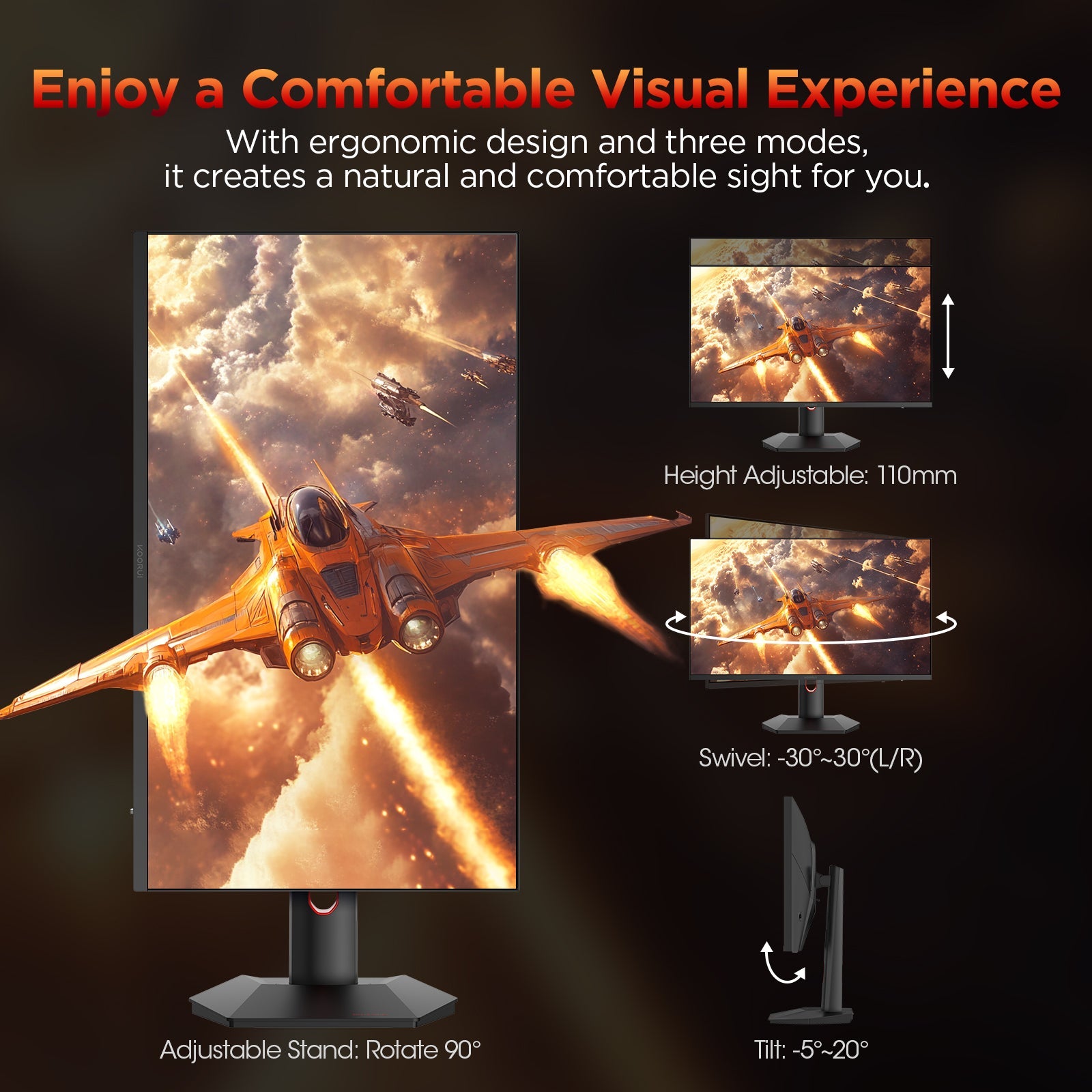 Moniteur de jeu KOORUI S2721PM 27 pouces IPS/MINI LED QHD 200 Hz