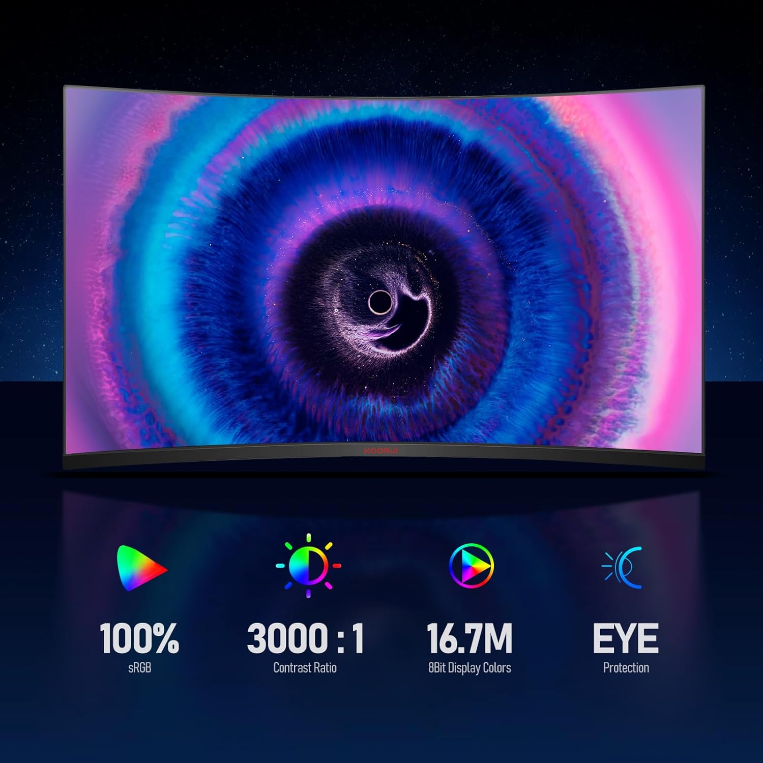 Moniteur de jeu incurvé KOORUI 32E6QC 31,5 pouces VA QHD 170 Hz 1500R