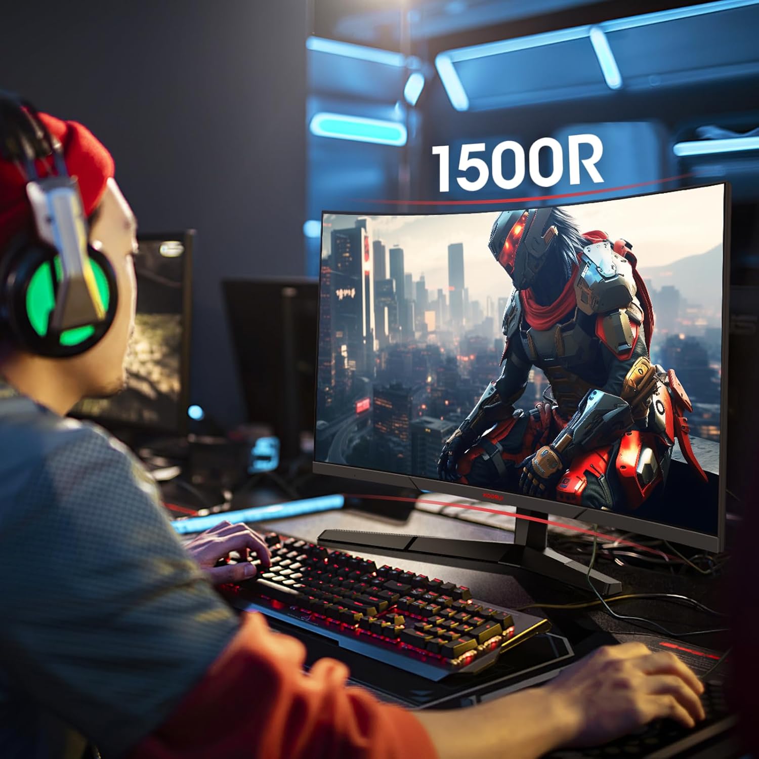 Moniteur de jeu incurvé KOORUI 24E6CA 24 pouces VA FHD 180 Hz