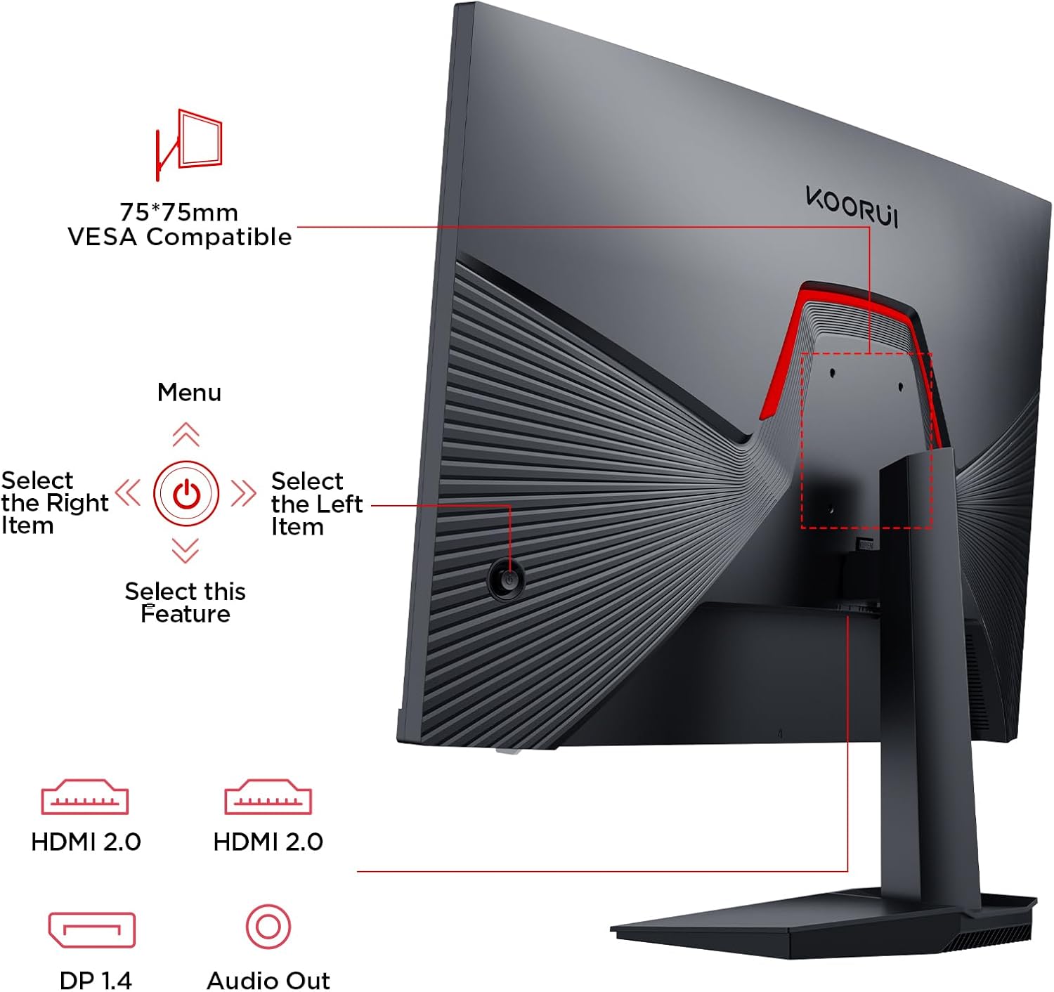 Moniteur de jeu KOORUI G2411P 24 pouces IPS FHD 200 Hz