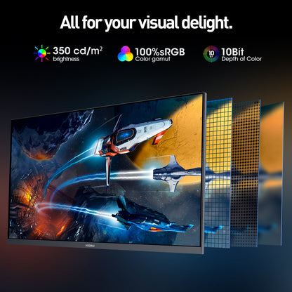 Moniteur de jeu KOORUI G2741L 27 pouces IPS 4K UHD double mode 160 Hz + UHD / 320 Hz + FHD 