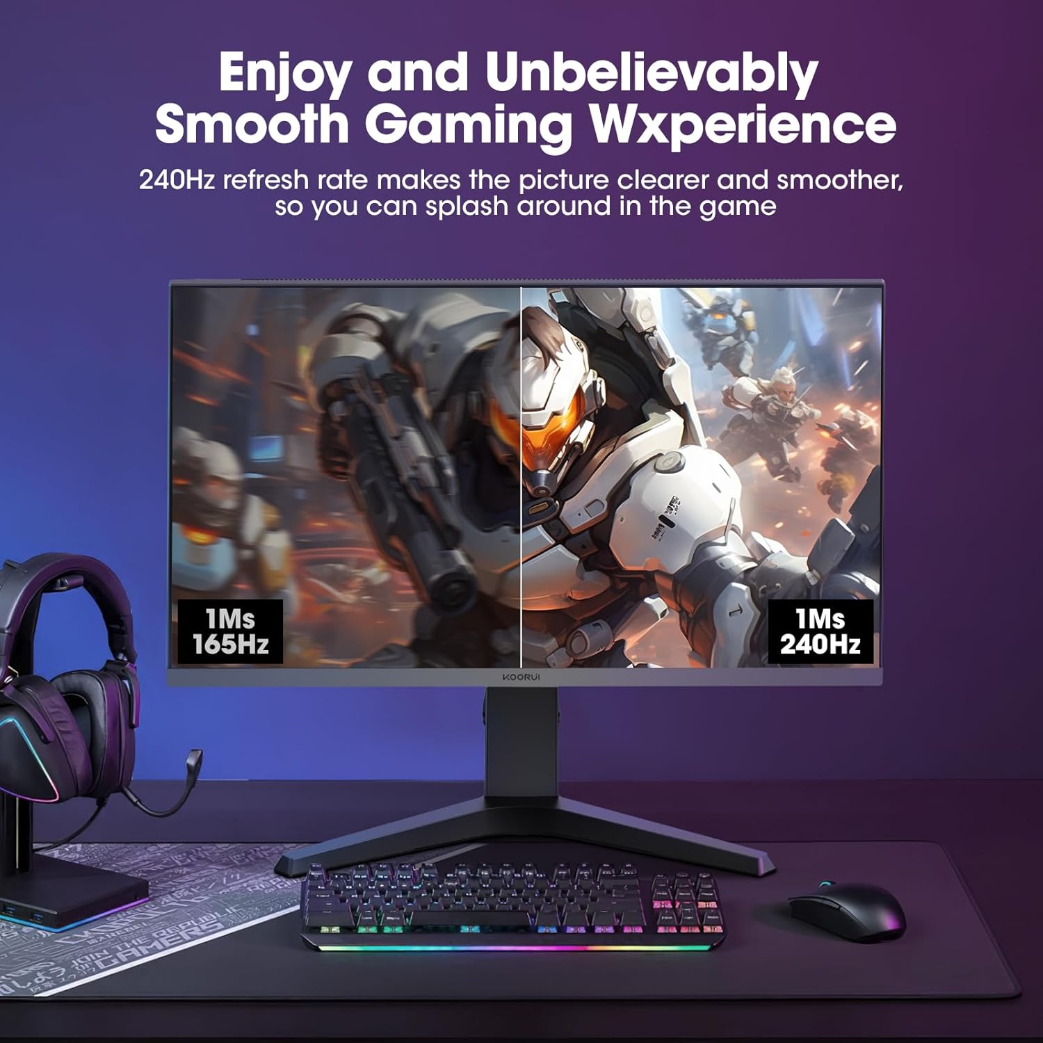 Moniteur de jeu KOORUI 27E3QK 27 pouces IPS QHD 240 Hz 
