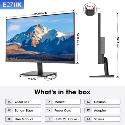 Moniteur professionnel KOORUI E2711K 27 pouces IPS FHD 144 Hz 