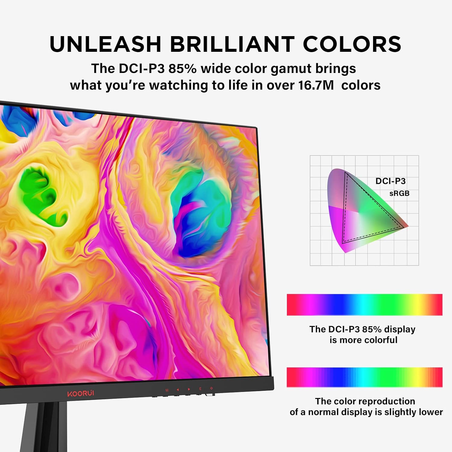 Moniteur de jeu KOORUI 24E4 24 pouces VA FHD 165 Hz 