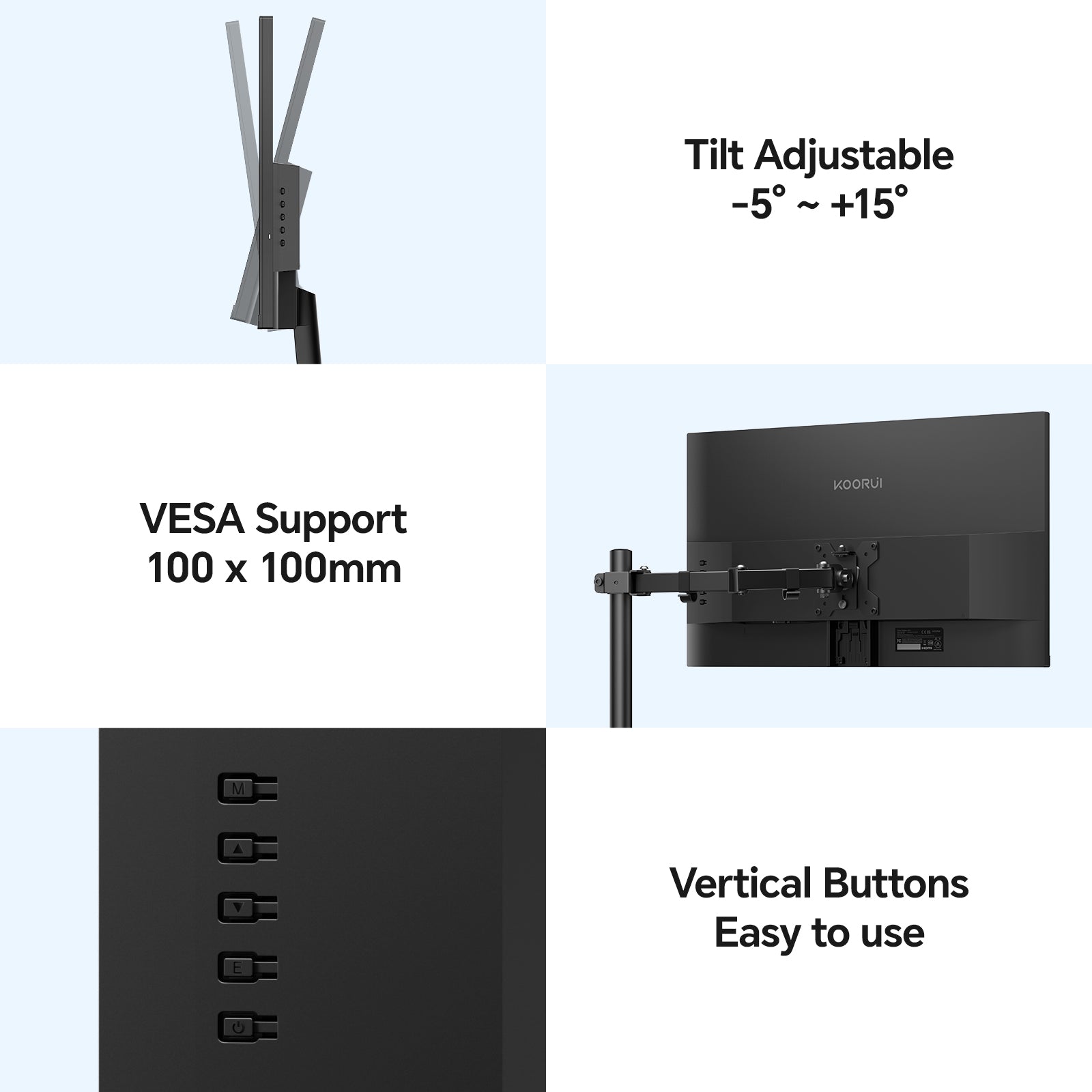 Moniteur professionnel KOORUI E2411K 24 pouces IPS FHD 144 Hz 